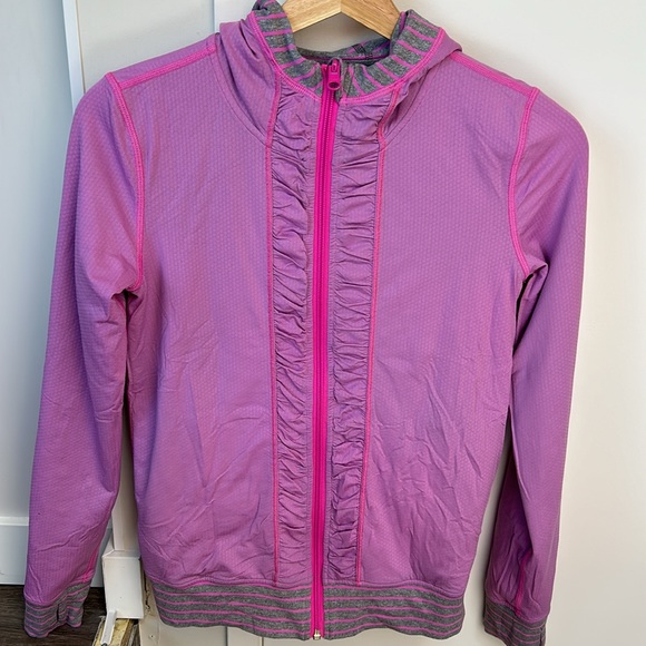 Ivivva by lululemon reversible jacket with hood size 14 pink and grey - Picture 6 of 8